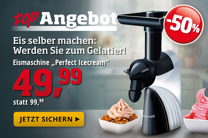 Topangebot - Eismaschine „Perfect Icecream“ mit Zubehör