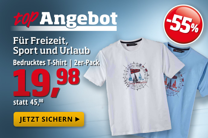 Topangebot - Bedrucktes T-Shirt 2er-Pack
