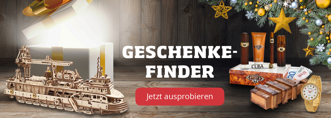 Sie suchen das passende Geschenk? Jetzt unseren Geschenkefinder ausprobieren!