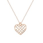 Anhänger mit Kette Herz 925/- Sterling Silber vergoldet rot Zirkonia Weiß günstig online kaufen