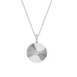 Anhänger mit Kette Coin 925/- Sterling Silber Zirkonia Weiß günstig online kaufen