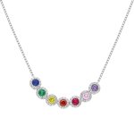 Kette Chakra 925/- Sterling Silber rhodiniert Zirkonia Weiß günstig online kaufen