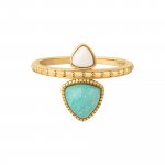 Ring 925 Silber vergoldet Dreiecke Amazonit & weißer Achat günstig online kaufen