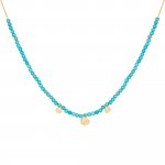 Halskette 925 Silber vergoldet türkiser Howlith Plättchen günstig online kaufen