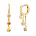 Creolen 925 Silber vergoldet Anhänger Zirkonia Rainbow günstig online kaufen