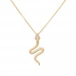 Halskette 925 Silber vergoldet Anhänger Schlange mit Zirkonia günstig online kaufen