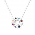 Anhänger mit Kette 925 Silber rhodiniert Glänzend 45,5+7,5cm Zirkonia Weiß günstig online kaufen