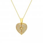 Anhänger mit Kette 925/- Sterling Silber vergoldet Glänzend 38+5cm Zirkonia günstig online kaufen