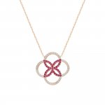 Kette 925 Sterling Silber vergoldet rot Glänzend 42+3cm Zirkonia Weiß günstig online kaufen