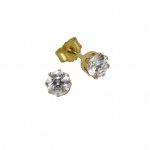 Ohrstecker 333 Gold Zirkonia weiß 4,5mm günstig online kaufen