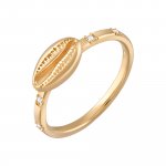Ring 925 Sterling Silber vergoldet Zirkonia Kauri Muschel günstig online kaufen