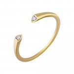 Ring 925 Sterling Silber gelb vergoldet Open Design Herz Zirkonia günstig online kaufen