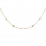 Halskette Choker 925 Silber vergoldet Rauten mit Cut-Outs günstig online kaufen