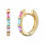 Creolen 925 Sterling Silber gelb vergoldet Zirkonia Pastell günstig online kaufen