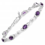 Armband 925-Sterling Silber rhodiniert Glänzend Amethyst lila günstig online kaufen