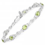 Armband 925-Sterling Silber rhodiniert Glänzend Peridot grün günstig online kaufen