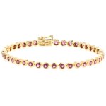 Armband 925-Sterling Silber vergoldet Glänzend Rhodolith günstig online kaufen