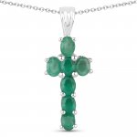 Anhänger mit Kette 925-Sterling Silber rhodiniert Glänzend Smaragd grün günstig online kaufen