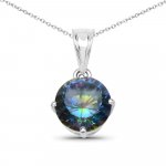 Anhänger mit Kette 925-Sterling Silber rhodiniert Glänzend Quartz blau günstig online kaufen