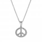 Halskette Boho Peace mit Kette 42+3cm 925 Silber Zirkonia weiss günstig online kaufen