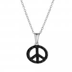 Halskette 925 Silber Boho Peace Zirkoniasteine schwarz günstig online kaufen