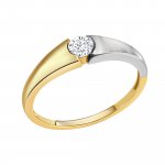 Ring 375/- Gelbgold 2farbig Zirkonia günstig online kaufen
