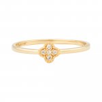 Ring 925 Sterling Silber gelb vergoldet Clover Kleeblatt Zirkonia günstig online kaufen