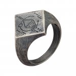 Ring 925 Silber Siegelring Raute matt oxidiert Tattoo Motiv günstig online kaufen