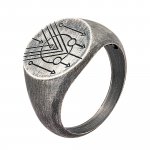 Ring 925 Silber Siegelring Kreis matt oxidiert Tattoo Motiv günstig online kaufen