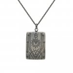 Anhänger mit Kette 925/- Silber matt oxidiert Tattoo Motiv günstig online kaufen
