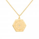 Halskette 925 Sterling Silber Topas Tattoo Motiv Hexagon günstig online kaufen