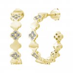 Creolen 925 Sterling Silber vergoldet Kleeblatt Zirkonia günstig online kaufen