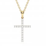 Halskette 585 Gelbgold mit 16 im Labor gezüchteten Diamanten günstig online kaufen