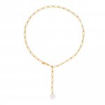 Halskette 925 Silber vergoldet flache Süßwasserzucht Perle günstig online kaufen