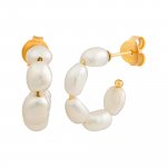 Creolen 925 Silber vergoldet mit Perlen günstig online kaufen