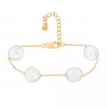 Armband 925 Silber vergoldet flache Süßwasserzucht Perlen günstig online kaufen