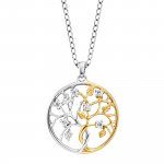 Anhänger mit Kette 925 Silber rhodiniert teils vergoldet Liebesbaum Zirkoni günstig online kaufen