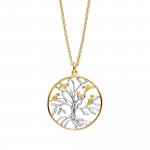 Anhänger mit Kette 925/- Sterling Silber rhodiniert teils vergoldet Lebensb günstig online kaufen