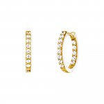 Klappcreolen 925/- Sterling Silber vergoldet Zirkonia 15mm günstig online kaufen