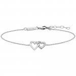 Armband 925/- Sterling Silber rhodiniert 2 Herzen Zirkonia günstig online kaufen