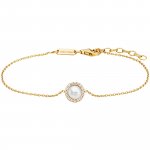 Armband 925/- Sterling Silber vergoldet Perle und Zirkonia günstig online kaufen