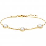 Armband 925/- Sterling Silber vergoldet Perle und Zirkonia günstig online kaufen