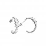 Creolen 925-Sterling Silber rhodiniert Glänzend 1,8 cm Zirkonia weiß günstig online kaufen