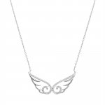 Kette Engelsflügelkette 925/- Sterling Silber rhodiniert Zirkonia Weiß günstig online kaufen