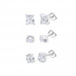 Ohrstecker Set 925 Sterling Silber rhodiniert Zirkonia günstig online kaufen