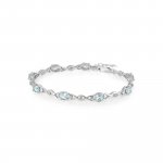 Armband 925-Sterling Silber rhodiniert Glänzend Blautopas beh. Blau günstig online kaufen