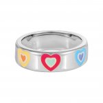 Ring 925 Sterling Silber rhodiniert Email Herzen günstig online kaufen
