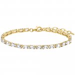 Armband 925/- Sterling Silber vergoldet 26 Zirkonia 19,5cm günstig online kaufen