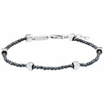 Armband 925/- Sterling Silber rhodiniert Hämatit grau 19cm günstig online kaufen