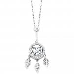 Anhänger mit Kette 925/- Sterling Silber rhodiniert 19 Zirkonia günstig online kaufen